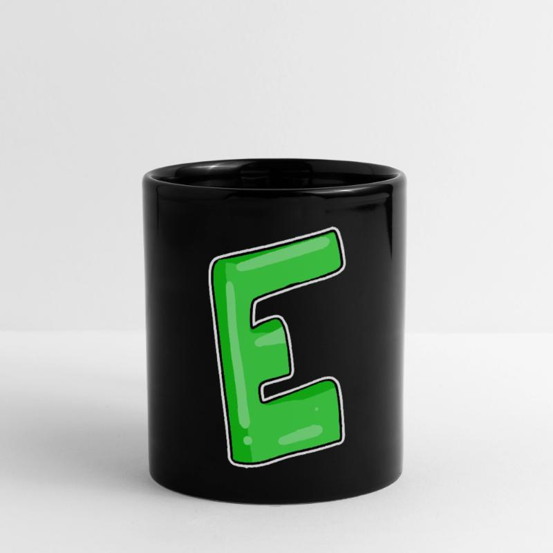 Buchstabe E Anfangsbuchstabe Tasse einfarbig