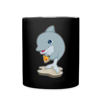 Dolphin Pizza - Full Colour Mug - black - Front