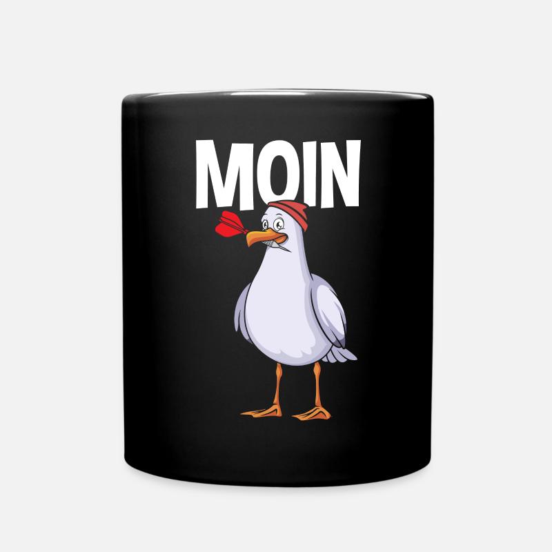 Moin Möwe - Tasse einfarbig - Schwarz