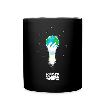 He supports the Spanish world - Full Colour Mug - black - Front