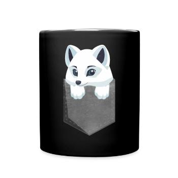 Niedliches Polarfuchs-Geschenk - Tasse einfarbig - Schwarz - Vorne