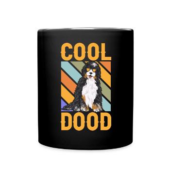 Bernedoodle Hund - Tasse einfarbig - Schwarz - Vorne