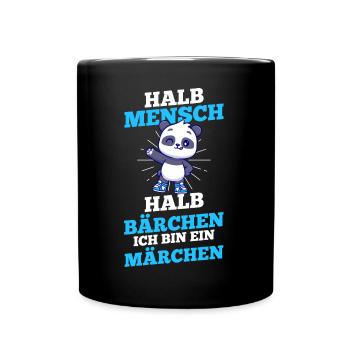 Mi-humain, mi-ours - Mug uni - noir - Devant