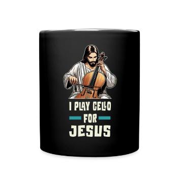 Je joue du violoncelle pour Jésus - Mug uni - noir - Devant