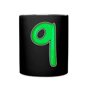 Number 9 - Nine - 9 Motif - Full Colour Mug - black - Front