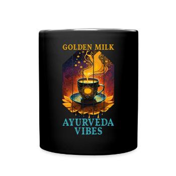 GOLDEN MILK AYURVEDA VIBES Golden Milk Mug - Full Colour Mug - black - Front