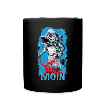 Nordsee Nordlicht Küste Moin Besteller - Tasse einfarbig - Schwarz - Vorne