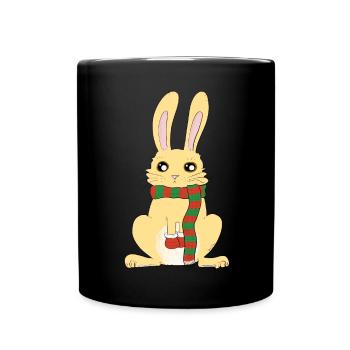 Kühles Kaninchen - Tasse einfarbig - Schwarz - Vorne