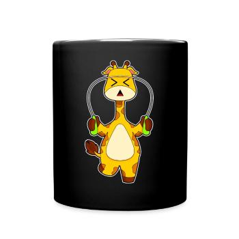 Giraffe Jumping Rope Skipping Rope Fitness - Full Colour Mug - black - Front