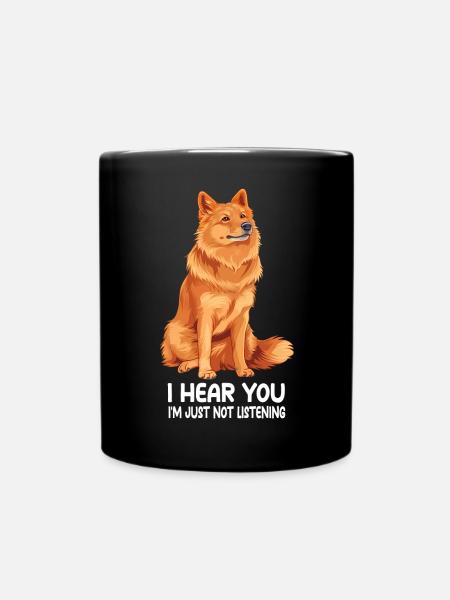 Finnish Spitz - Tasse einfarbig - Schwarz