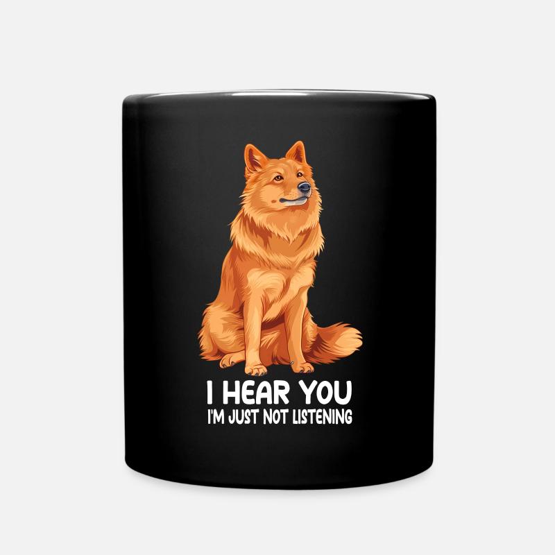 Finnish Spitz - Tasse einfarbig - Schwarz