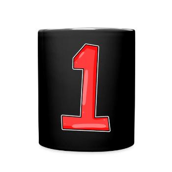 Number 1 Red - Full Colour Mug - black - Front