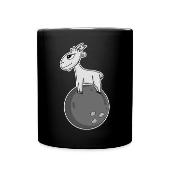 Ziege Bowling - Tasse einfarbig - Schwarz - Vorne
