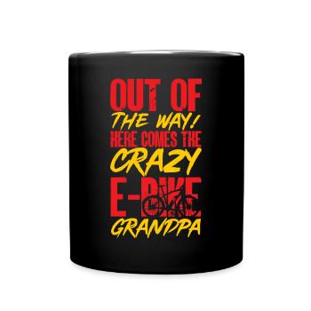 Electric Bike Cycling Biker E-Bike - Full Colour Mug - black - Front