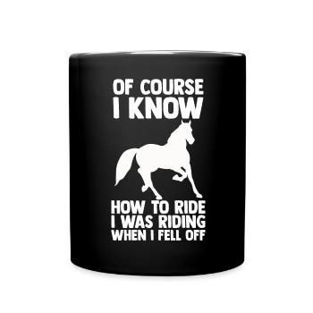Pferdeliebhaber Reiten Reiten - Tasse einfarbig - Schwarz - Vorne