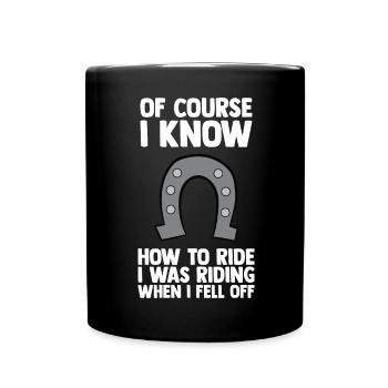 Pferdeliebhaber Reiten Reiten - Tasse einfarbig - Schwarz - Vorne