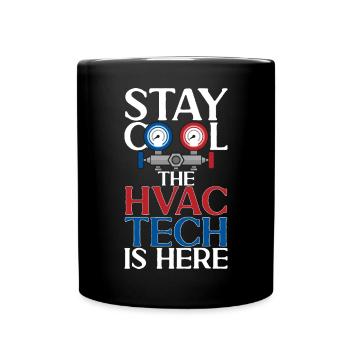 Heating, Air Conditioning, Ventilation, Technician - Full Colour Mug - black - Front