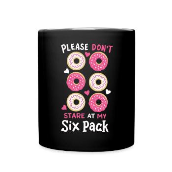Donut Sixpack Fitness - Tasse einfarbig - Schwarz - Vorne