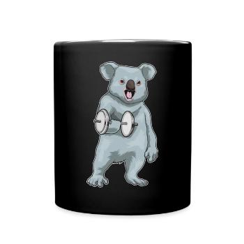 Koala Bodybuilder Hantel Bodybuilding - Tasse einfarbig - Schwarz - Vorne