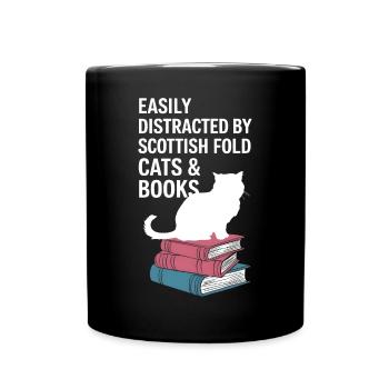 Katze Scottish Fold Geschenk - Tasse einfarbig - Schwarz - Vorne