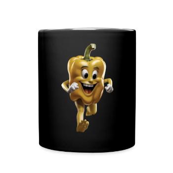 Paprika Geschenk - Tasse einfarbig - Schwarz - Vorne