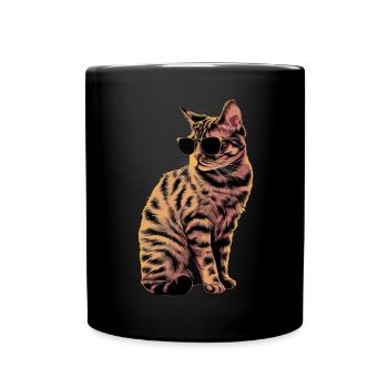 Sonnenbrille für Scottish Fold-Katzen Geschenk - Tasse einfarbig - Schwarz - Vorne