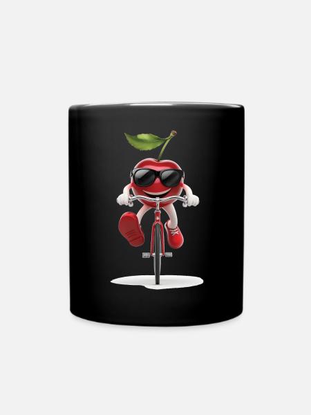 Cherry Radfahren auf dem Fahrrad Geschenk - Tasse einfarbig - Schwarz