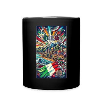 Sicily Italy travel design - Full Colour Mug - black - Front