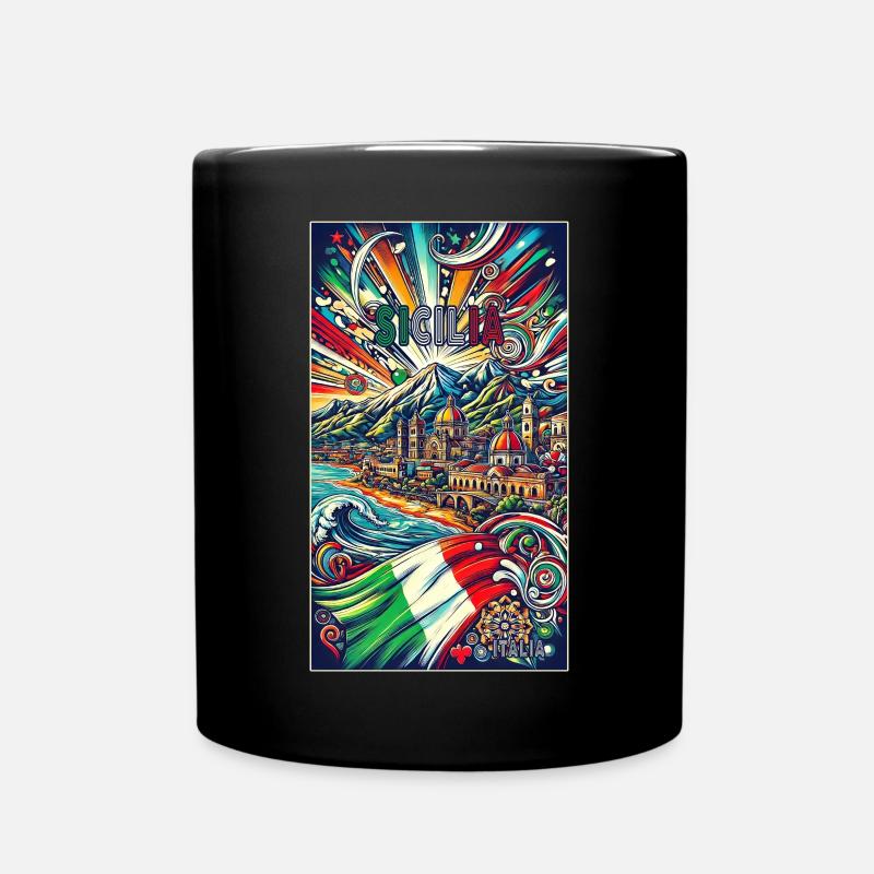 Design de voyage en Sicile et en Italie - Mug uni - noir