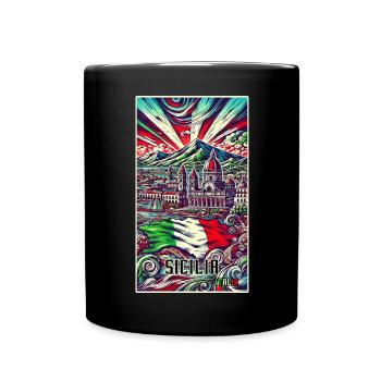 Sizilien Italien Kunst Design - Tasse einfarbig - Schwarz - Vorne