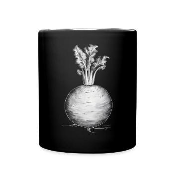 Vintage Rübe liebt Rübe Geschenk - Tasse einfarbig - Schwarz - Vorne