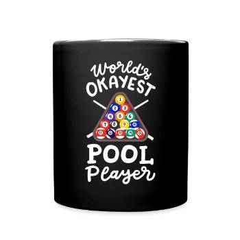 Billardspieler Billard - Tasse einfarbig - Schwarz - Vorne