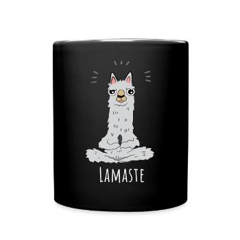 Summer Yoga Trend Cool Saying Lamaste Yogi Lama - Full Colour Mug - black - Front