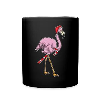 Canne de Noël Flamingo - Mug uni - noir - Devant