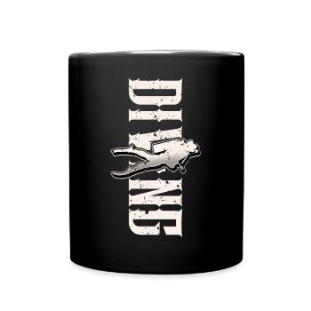 Taucher Tauchen - Tasse einfarbig - Schwarz - Vorne