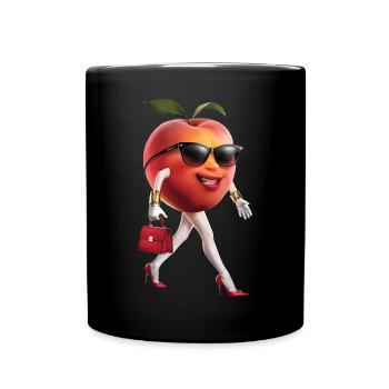 Frauen Pfirsich - Tasse einfarbig - Schwarz - Vorne