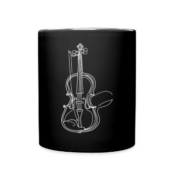 Violin Lineart - Full Colour Mug - black - Front