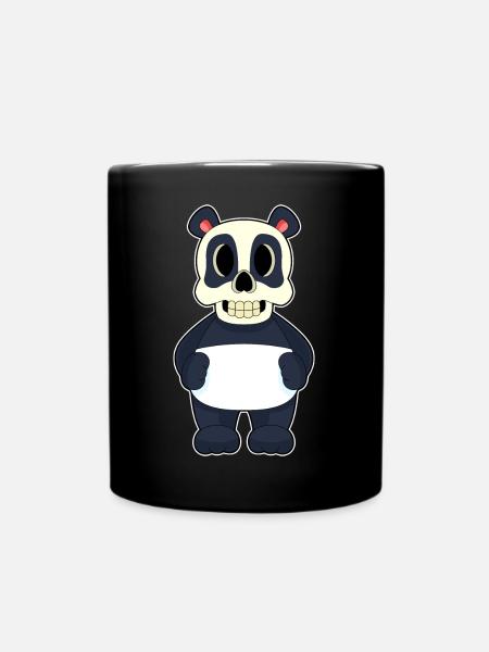 Panda Halloween Skull - Full Colour Mug - black