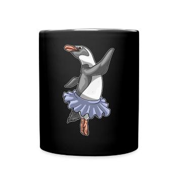 Pinguin Ballerina Ballett Tanz - Tasse einfarbig - Schwarz - Vorne