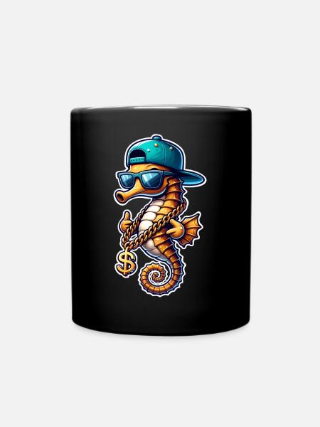 Seepferd Seepferdchen - Tasse einfarbig - Schwarz