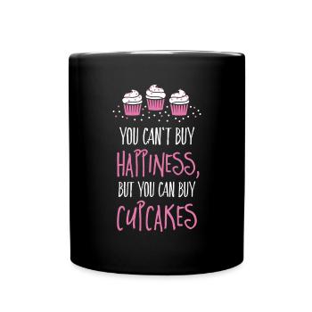 On ne peut pas acheter le bonheur, mais des cupcakes - Mug uni - noir - Devant