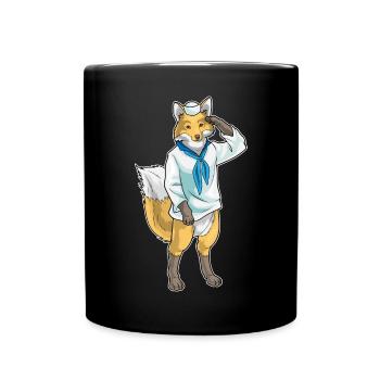 Fox Sailor Sailor's Hat - Full Colour Mug - black - Front