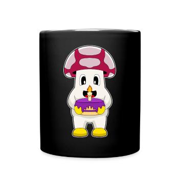 Gâteau d’anniversaire aux champignons - Mug uni - noir - Devant
