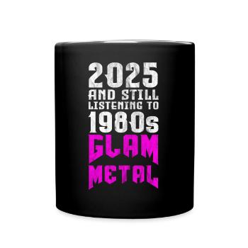 80s Glam Metal Retro Vintage - Full Colour Mug - black - Front
