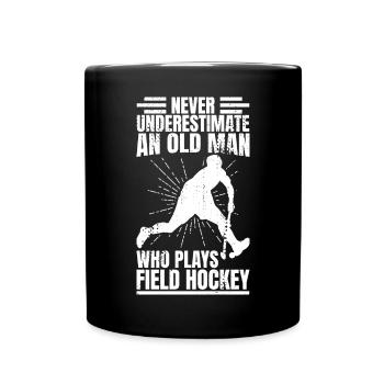 Feldhockey Opa - Tasse einfarbig - Schwarz - Vorne