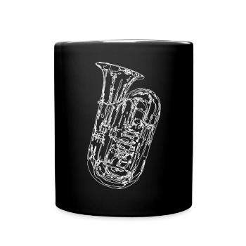 Croquis d’instrument de tuba - Mug uni - noir - Devant