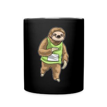 Faultier Jogger Joggen Sport - Tasse einfarbig - Schwarz - Vorne