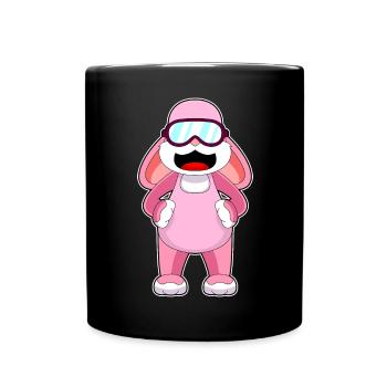 Hase Schwimmen Schwimmbrille Sommer - Tasse einfarbig - Schwarz - Vorne