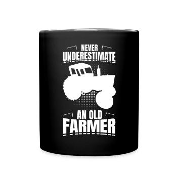 Ne sous-estimez jamais un vieux fermier - Mug uni - noir - Devant