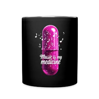 Musik ist meine Medizin für Musikliebhaber - Tasse einfarbig - Schwarz - Vorne